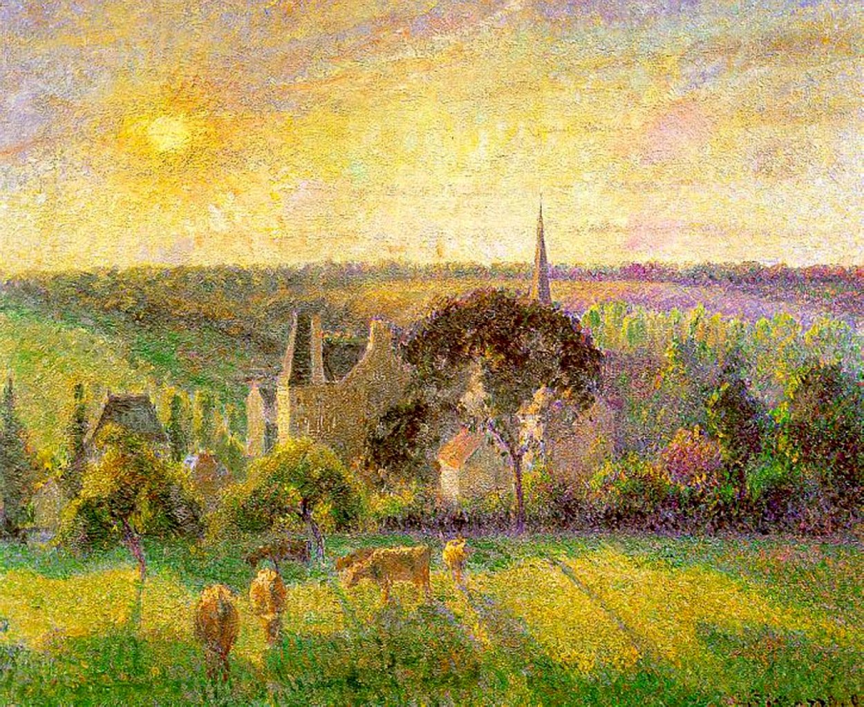 The Church And Farm Of Eragny