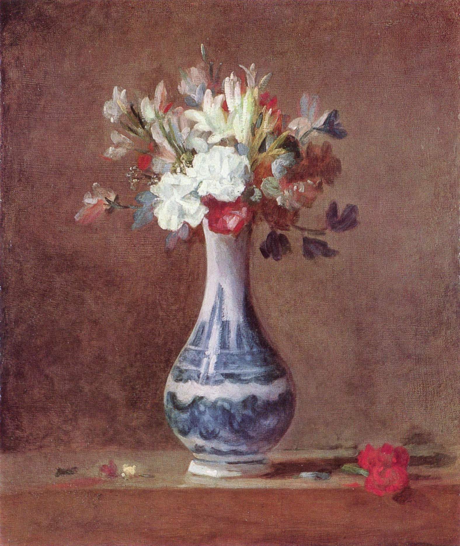 Still Life Flowers In A Vase Jean Baptiste Simeon Chardin