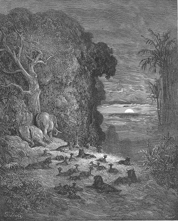 And Now On Earth The Seventh Evening Arose In Eden Gustave Dore