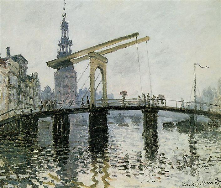 the bridge, amsterdam 莫奈油画作品,无水印高清大图 - 麦田艺术