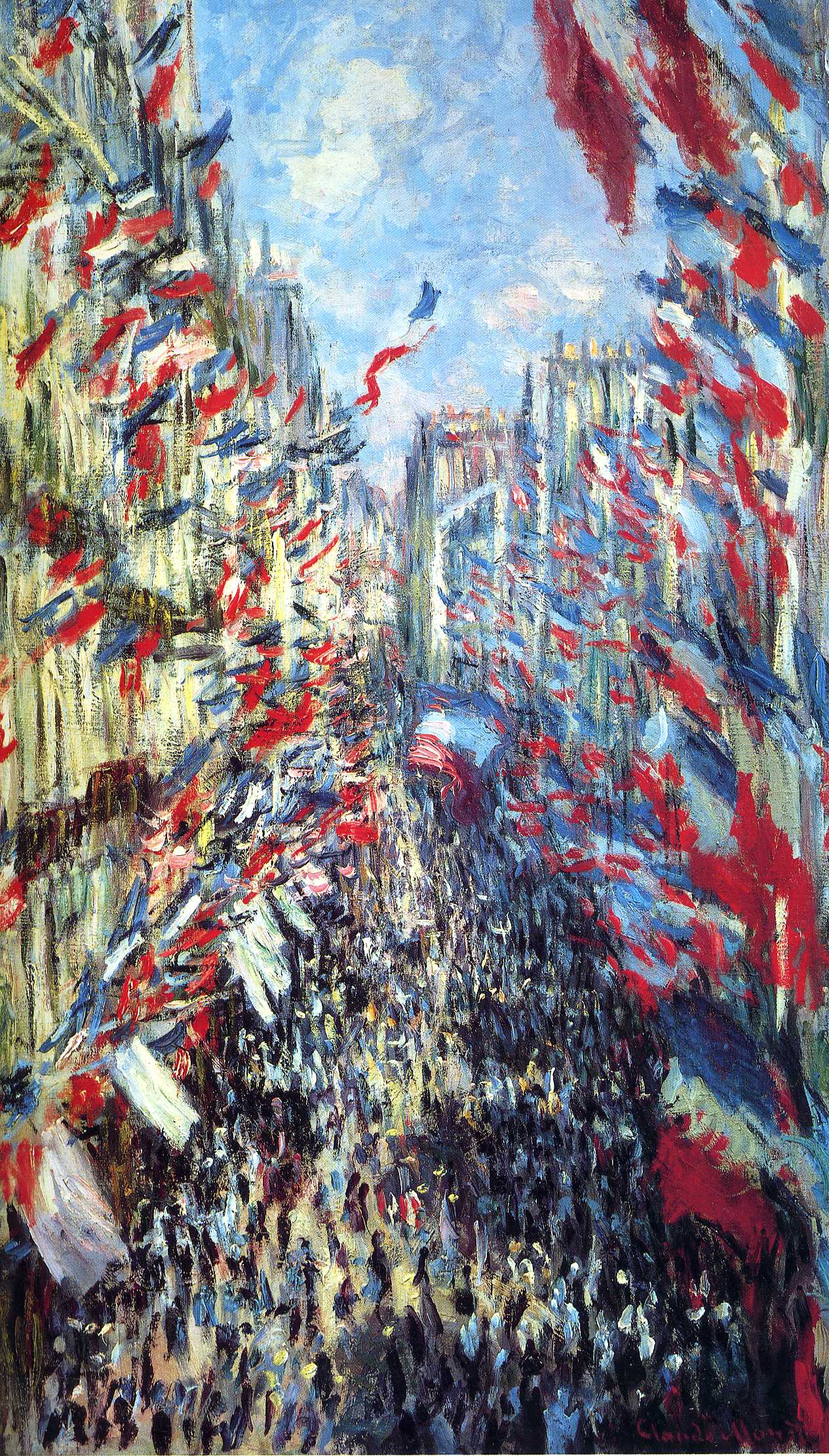 The Rue Montorgueil, Paris 莫奈油画作品,无水印高清大图- 麦田艺术
