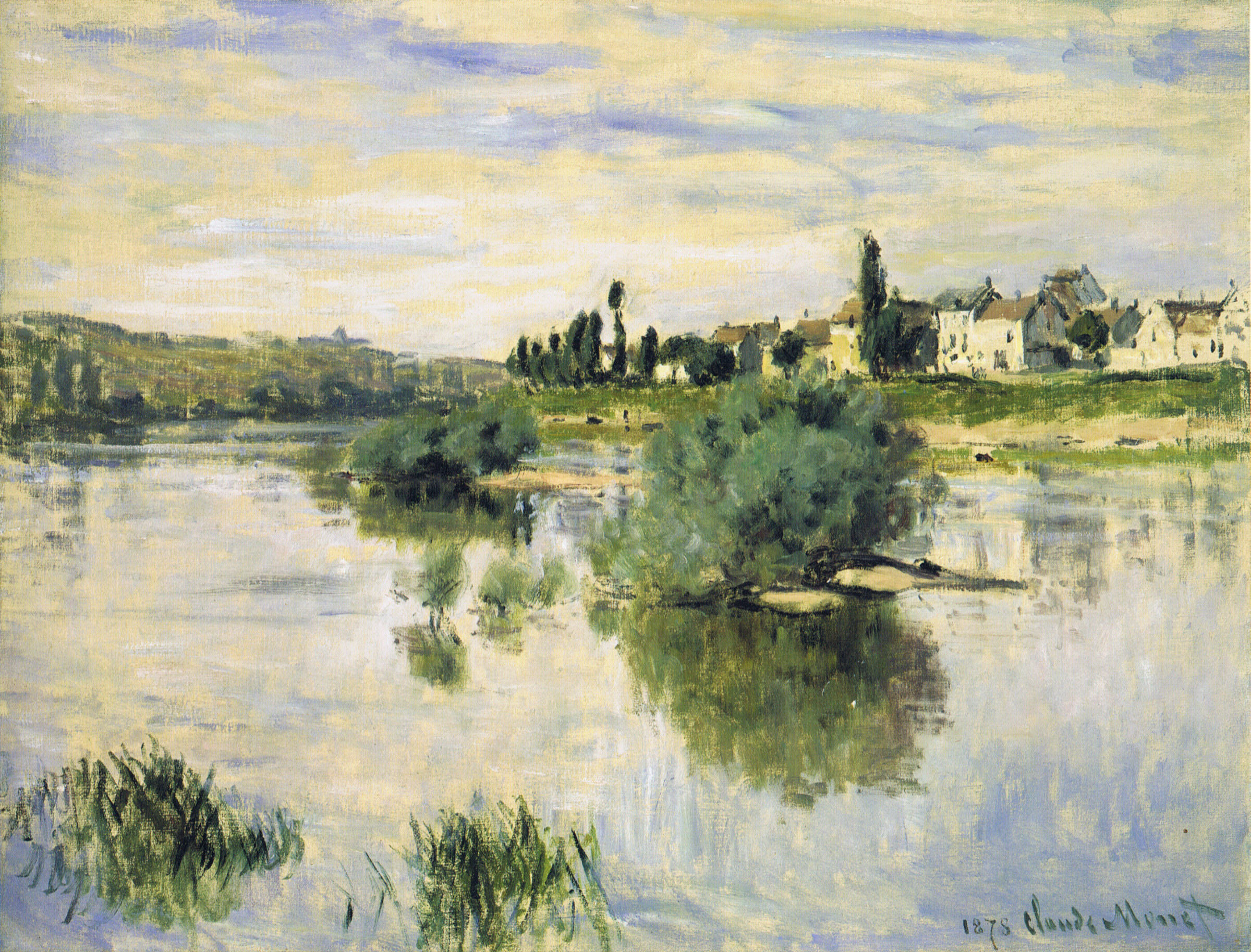 The Seine at Lavacourt 莫奈油画作品,无水印高清大图- 麦田艺术