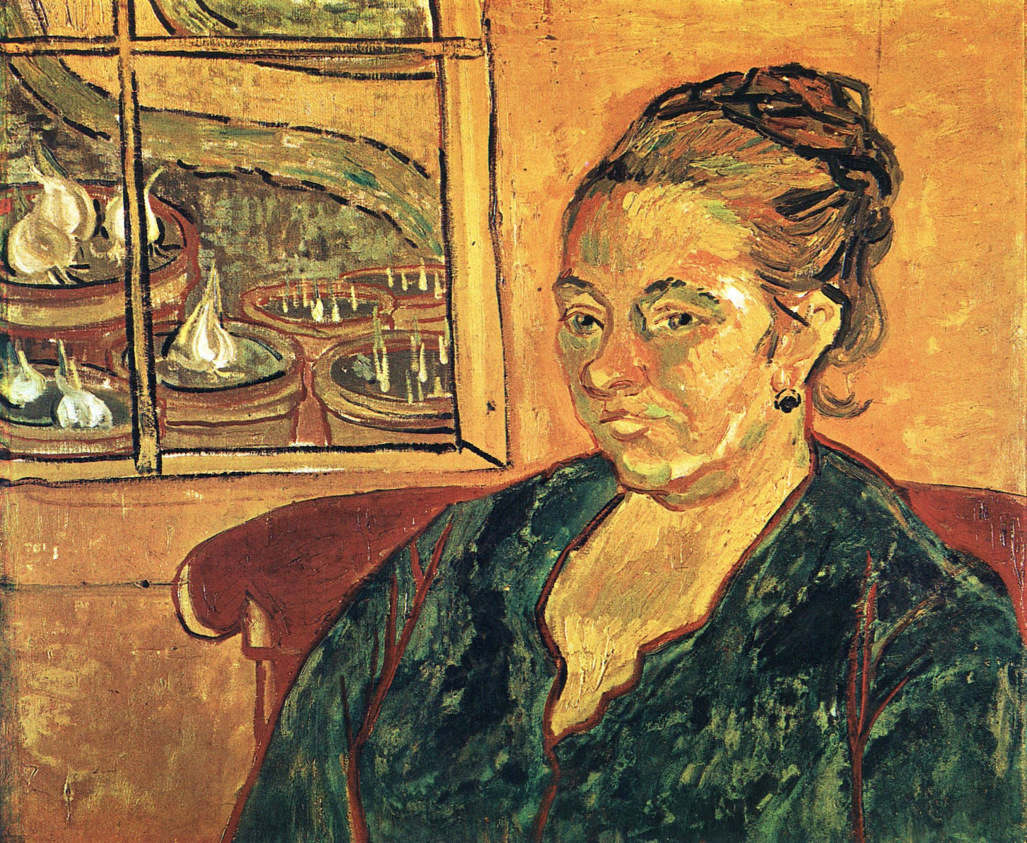 Portrait of Madame Augustine Roulin 梵高油画作品,无水印高清大图 