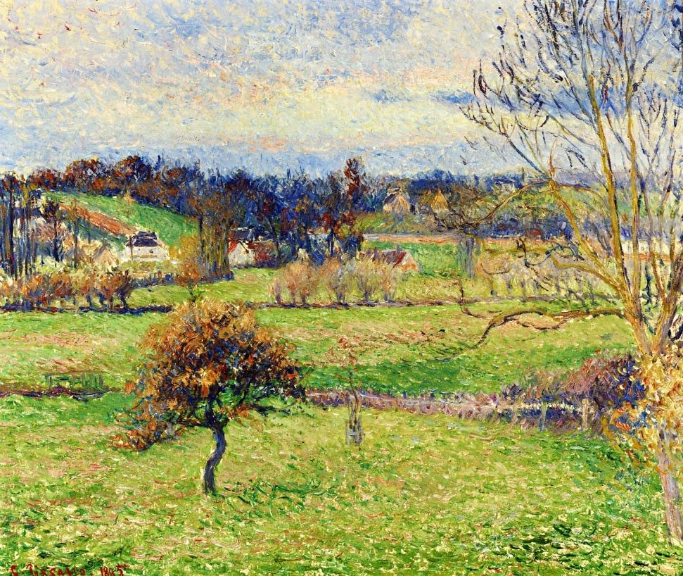 Field at Eragny 卡米耶·毕沙罗油画作品,无水印高清大图- 麦田艺术