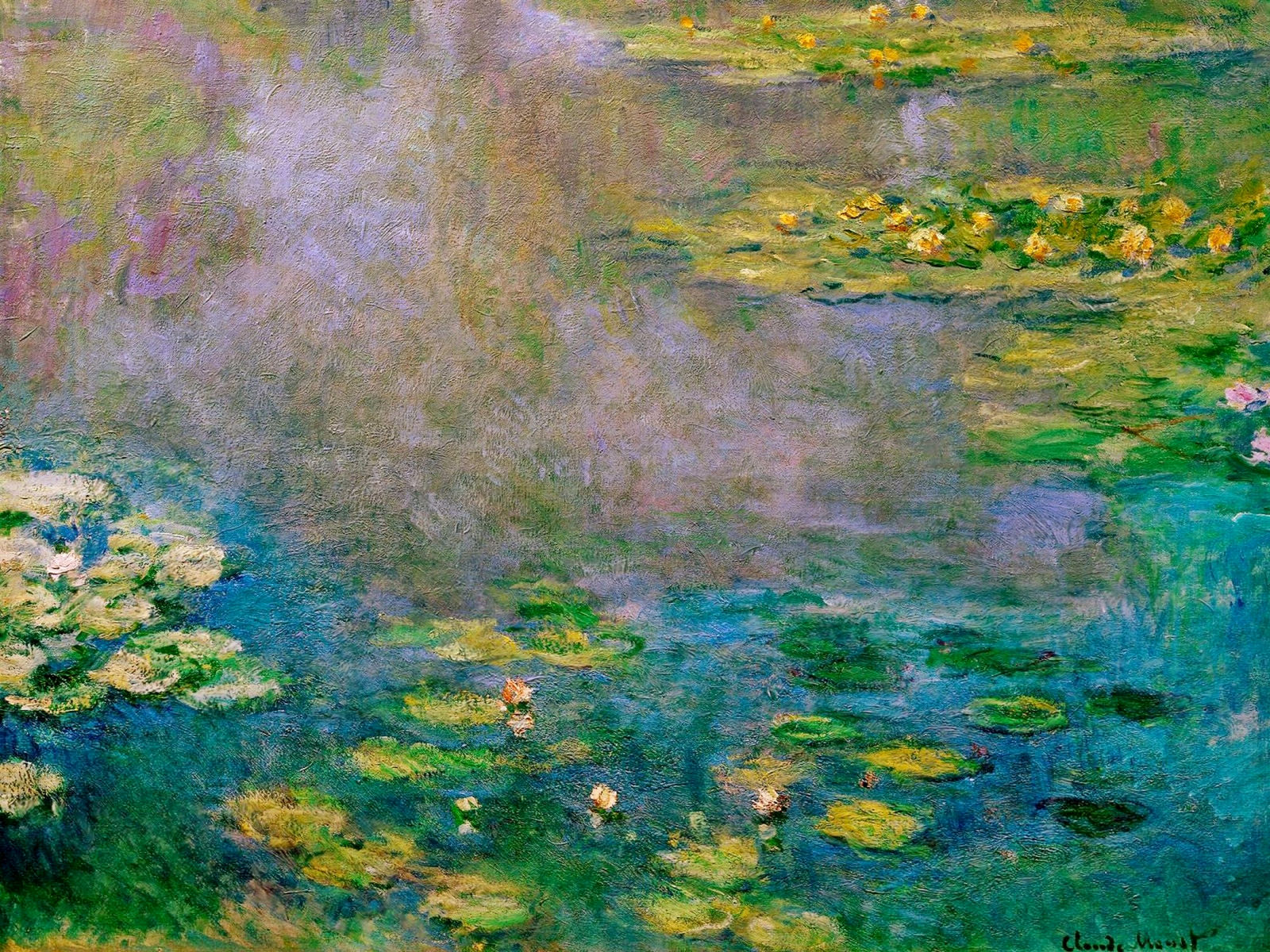 Water Lilies 莫奈油画作品,无水印高清大图 - 麦田艺术