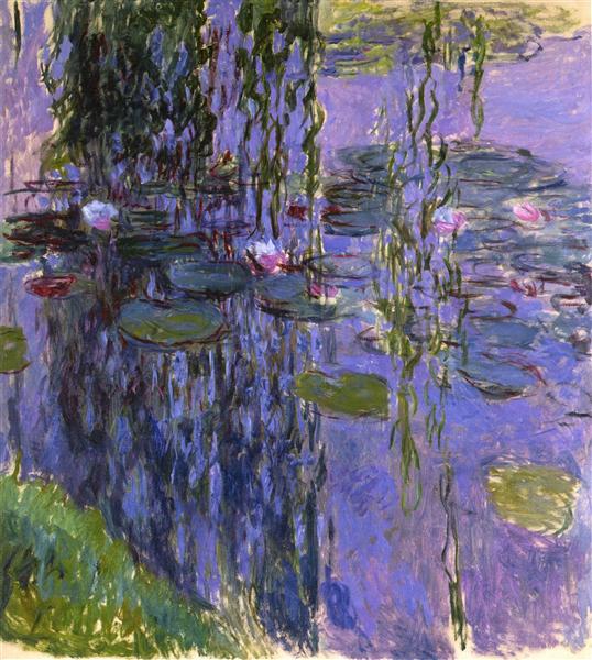water lilies 莫奈油画作品,无水印高清大图 - 麦田艺术