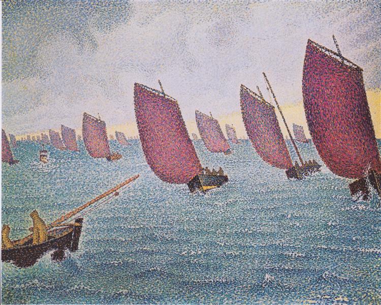 Regatta in Concarneau - 保罗·西涅克作品,无水印高清大图 - 麦田艺术