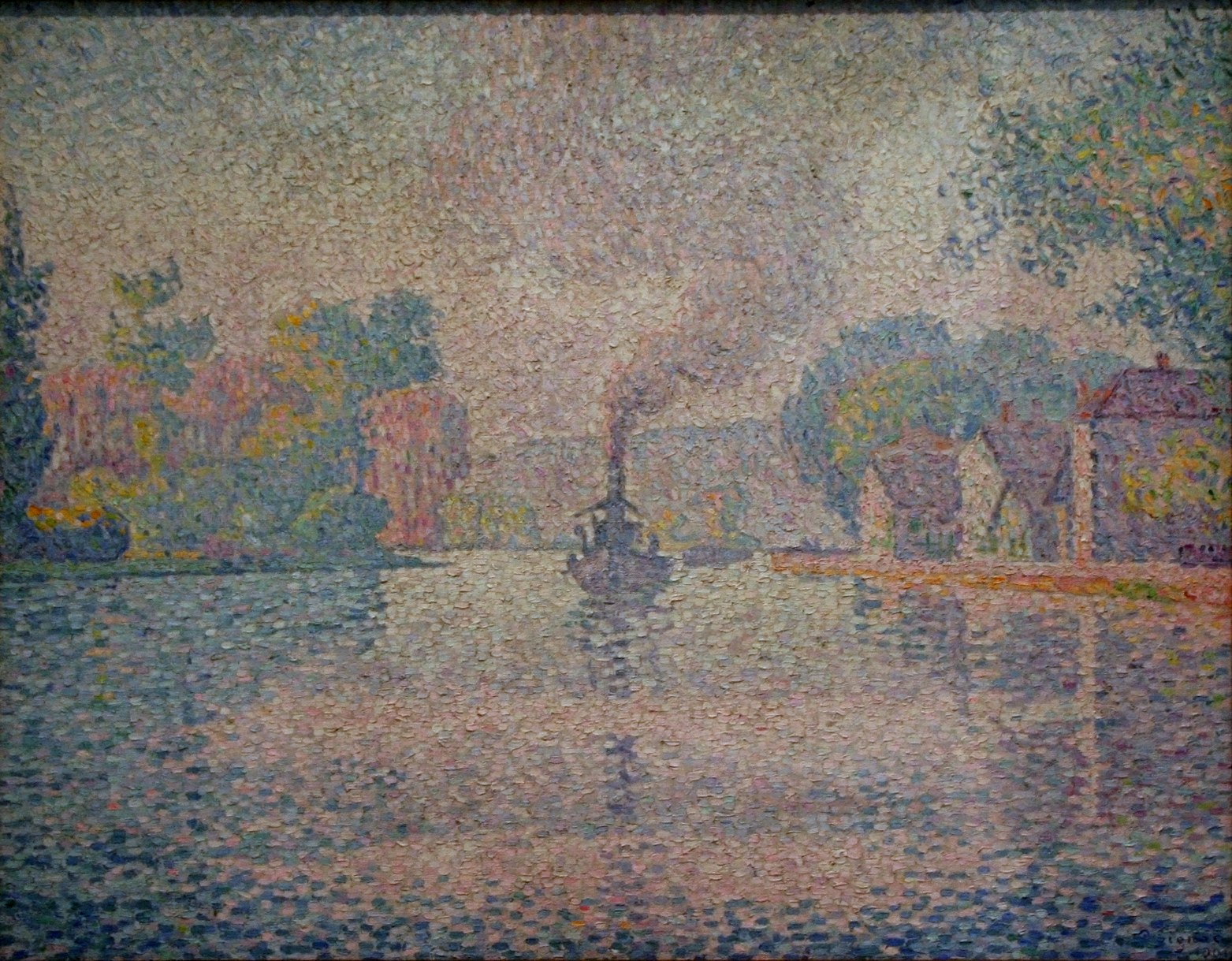 L'Hirondelle Steamer on the Seine - 保罗·西涅克作品,无水印高清大图 - 麦田艺术