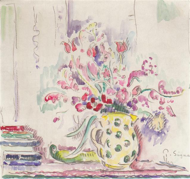 Floral still life - 保罗·西涅克作品,无水印高清大图 - 麦田艺术