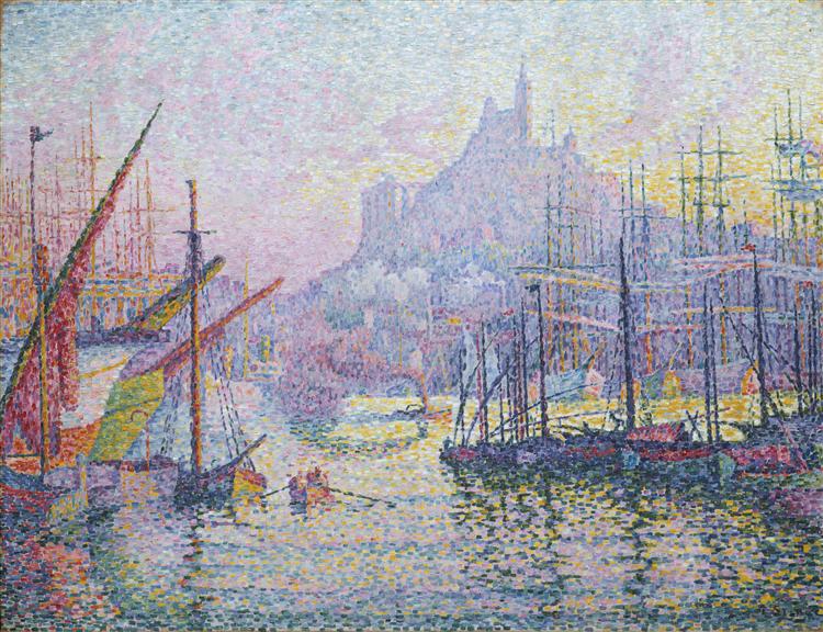 View of the Port of Marseilles - 保罗·西涅克作品,无水印高清大图 - 麦田艺术