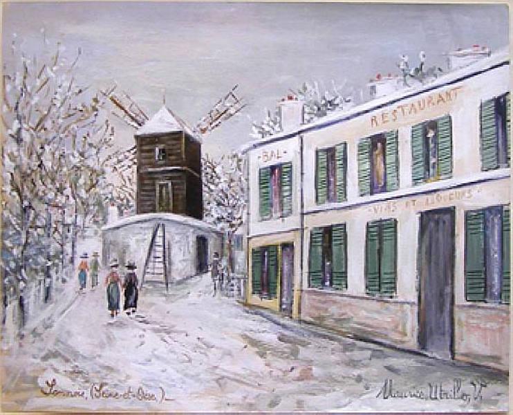 Moulin in Sannois under snow - 莫里斯·郁特里罗(Maurice Utrillo