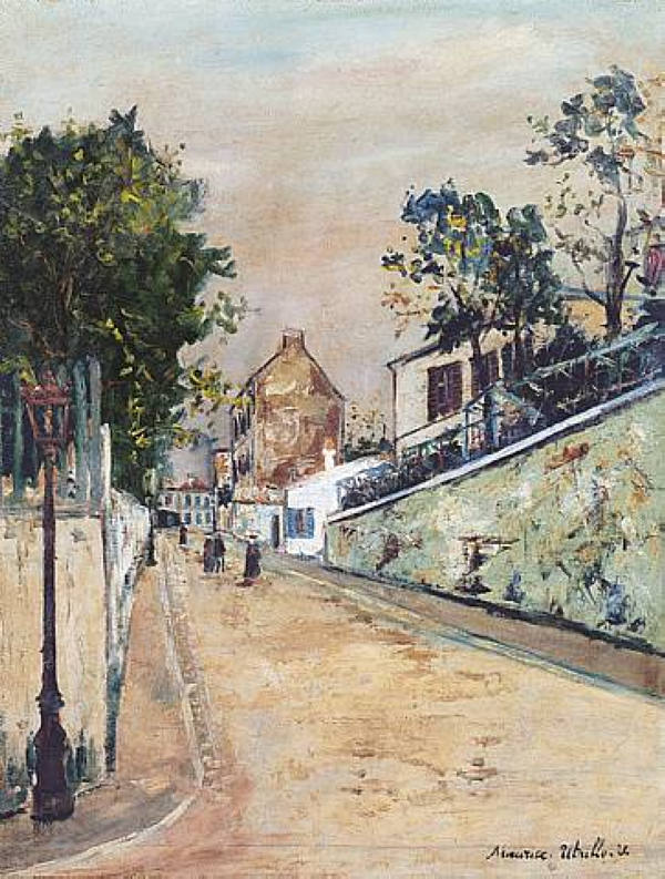 Norvins street near Montmartre - 莫里斯·郁特里罗(Maurice Utrillo 