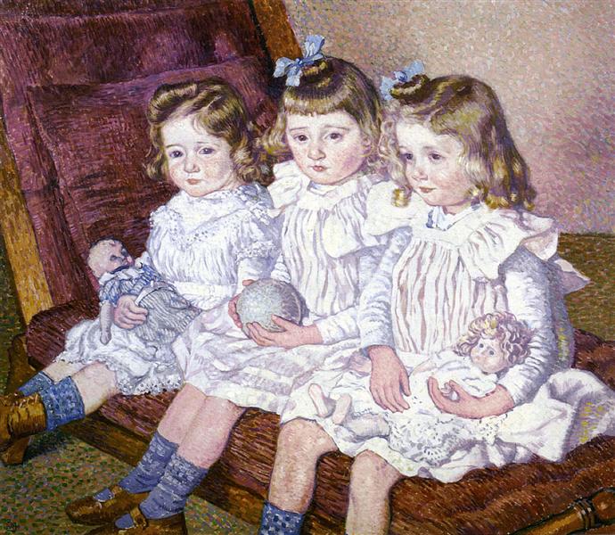 thomas brauns three daughters - theo van rysselberghe油画作品
