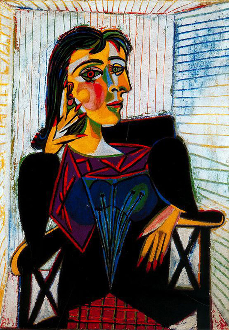 Portrait of Dora Maar - 毕加索作品,无水印高清大图- 麦田艺术