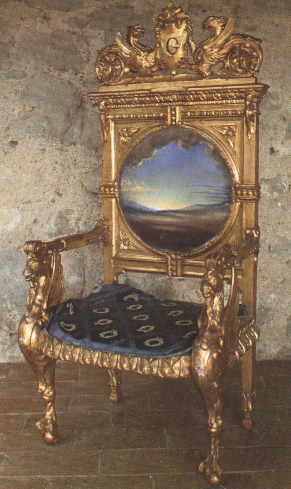 Armchair with Landscape Painted for Gala's Chateau at Pubol