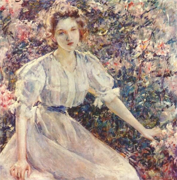 Azaleas - Robert Lewis Reid作品,无水印高清大图 - 麦田艺术