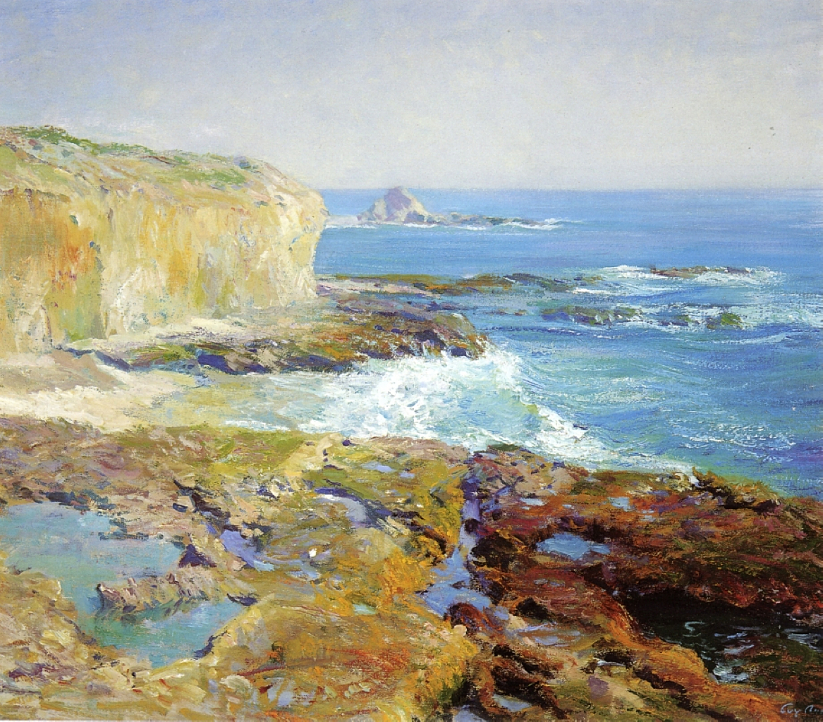 Laguna Rocks, Low Tide - Guy Rose作品,无水印高清大图 - 麦田艺术