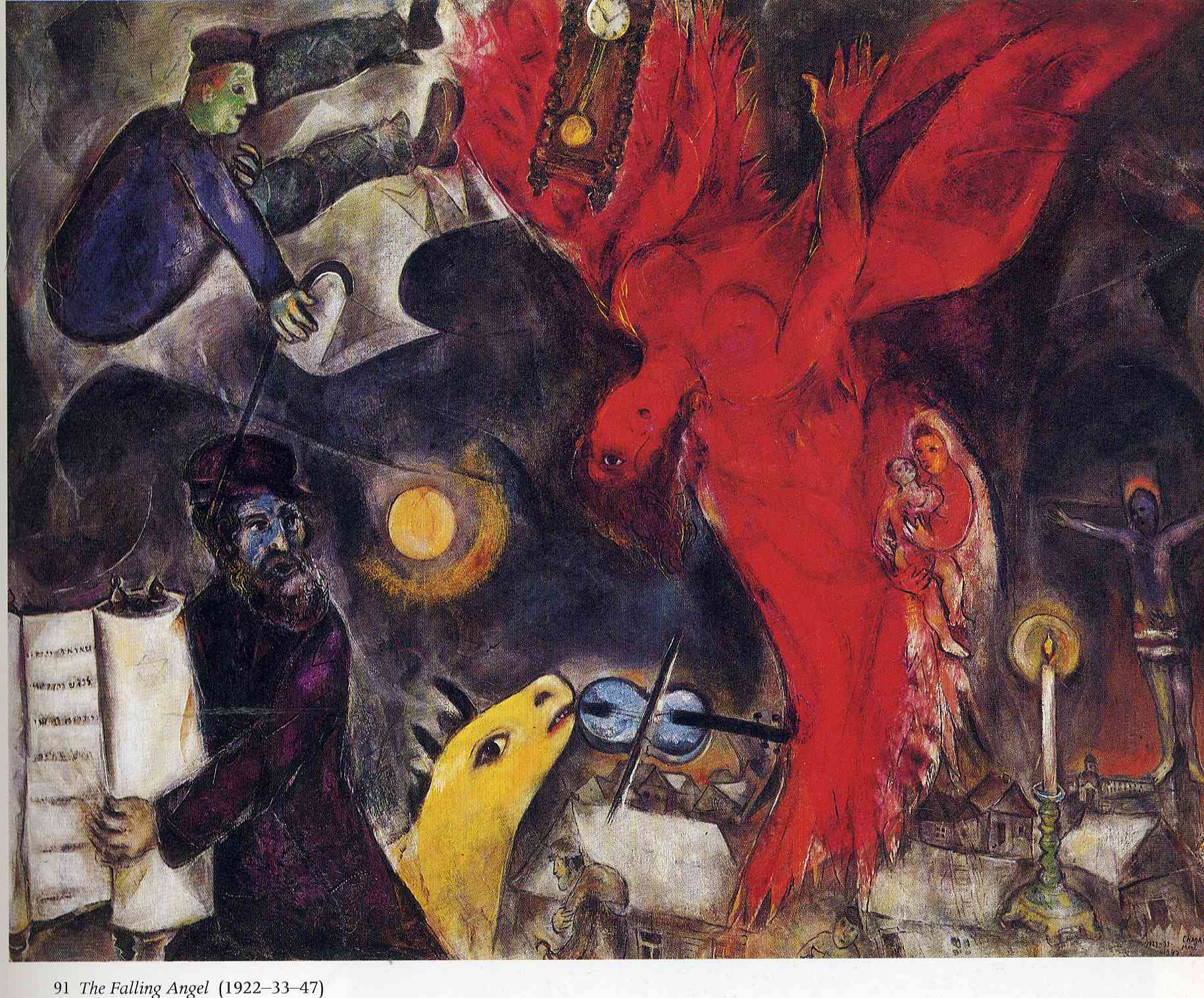 The Falling Angel - 马克·夏加尔Marc Chagall作品,无水印高清大图 