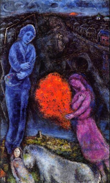 Saint Paul De Vance At Sunset 马克·夏加尔marc Chagall作品无水印高清大图 麦田艺术