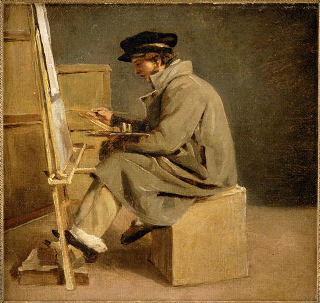young painter at his easel - 西奥多·籍里柯theodore gericault