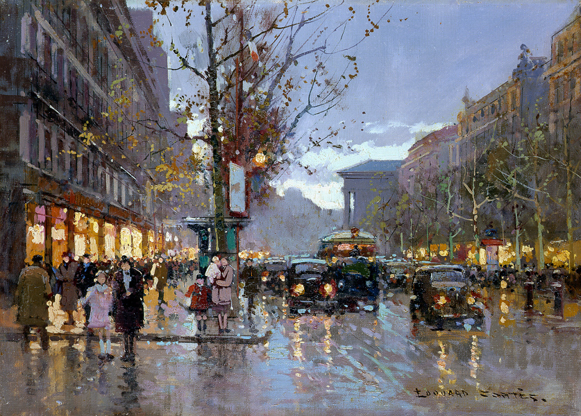 Boulevard de la Madeleine - Edouard Cortes作品,无水印高清大图 