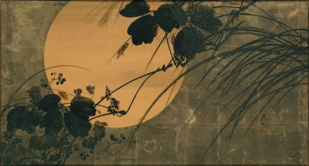 Autumn Grasses in Moonlight - Shibata Zeshin作品,无水印高清大图 