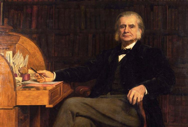 portrait of professor huxley - 约翰·柯里尔(john collier)作品