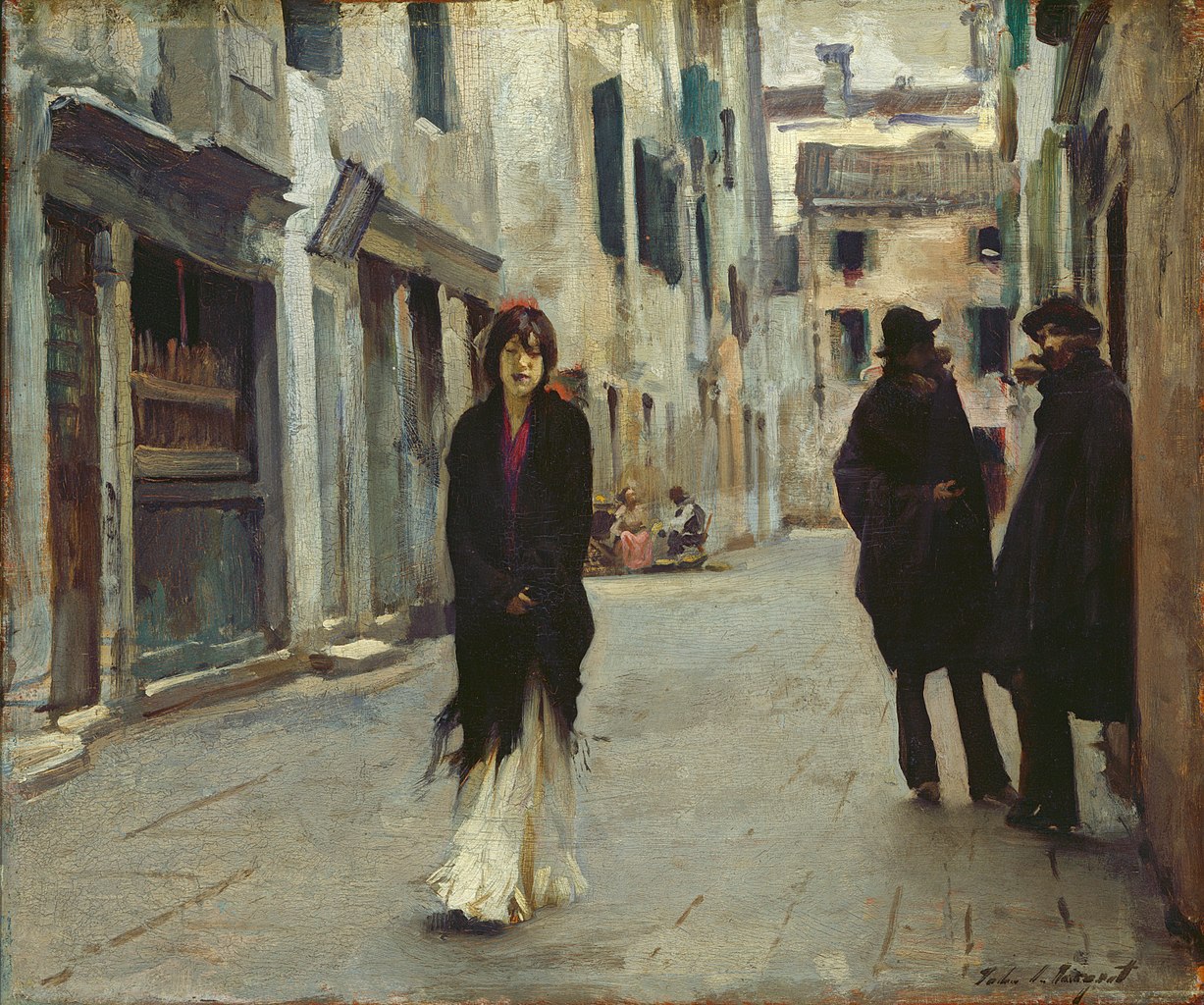 威尼斯的街道Street in Venice - 约翰·辛格·萨金特作品,无水印高清大图
