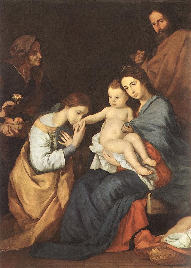 The Holy Family with St. Catherine - Jusepe de Ribera高清作品 - 麦田艺术