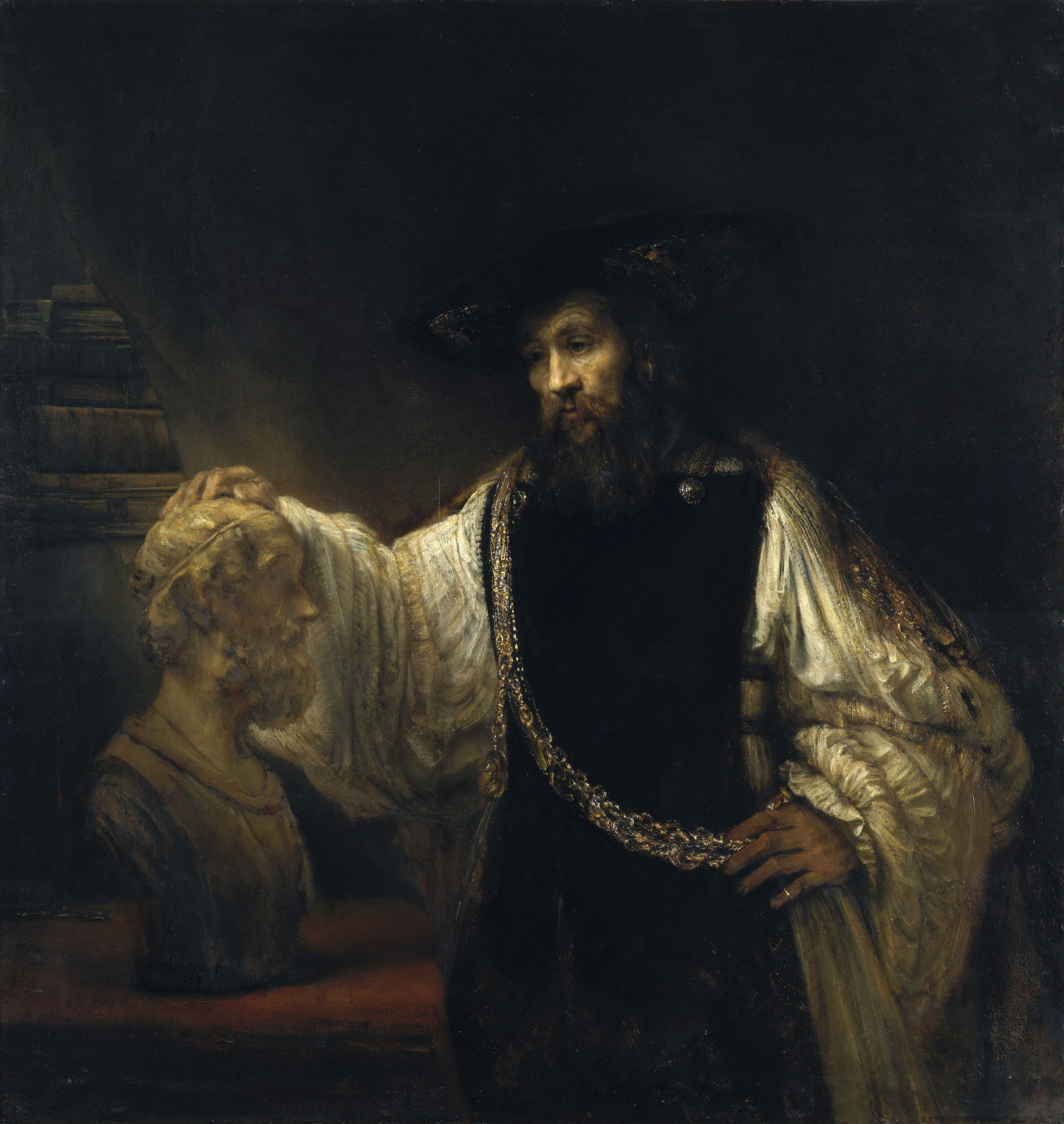 Aristotle with a Bust of Homer - 伦勃朗作品,无水印高清图 - 麦田艺术