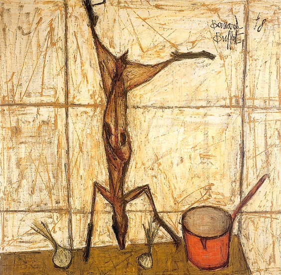 Lapin et casserole rouge - Bernard Buffet作品,无水印高清图- 麦田艺术
