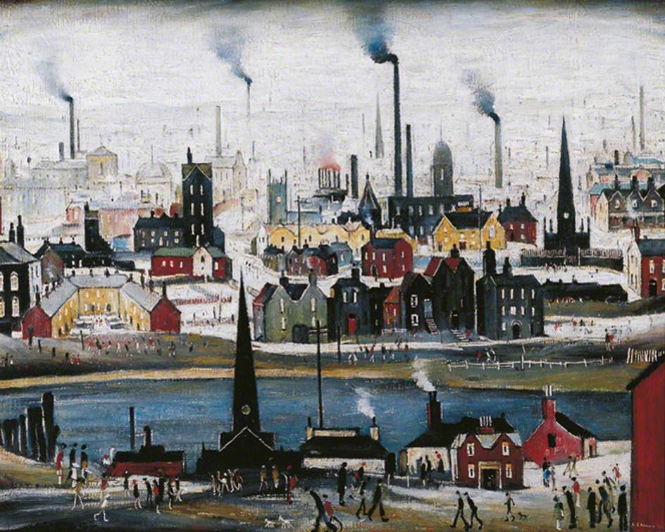 Industrial Landscape. The Canal - L. S. Lowry作品,无水印高清图 - 麦田艺术