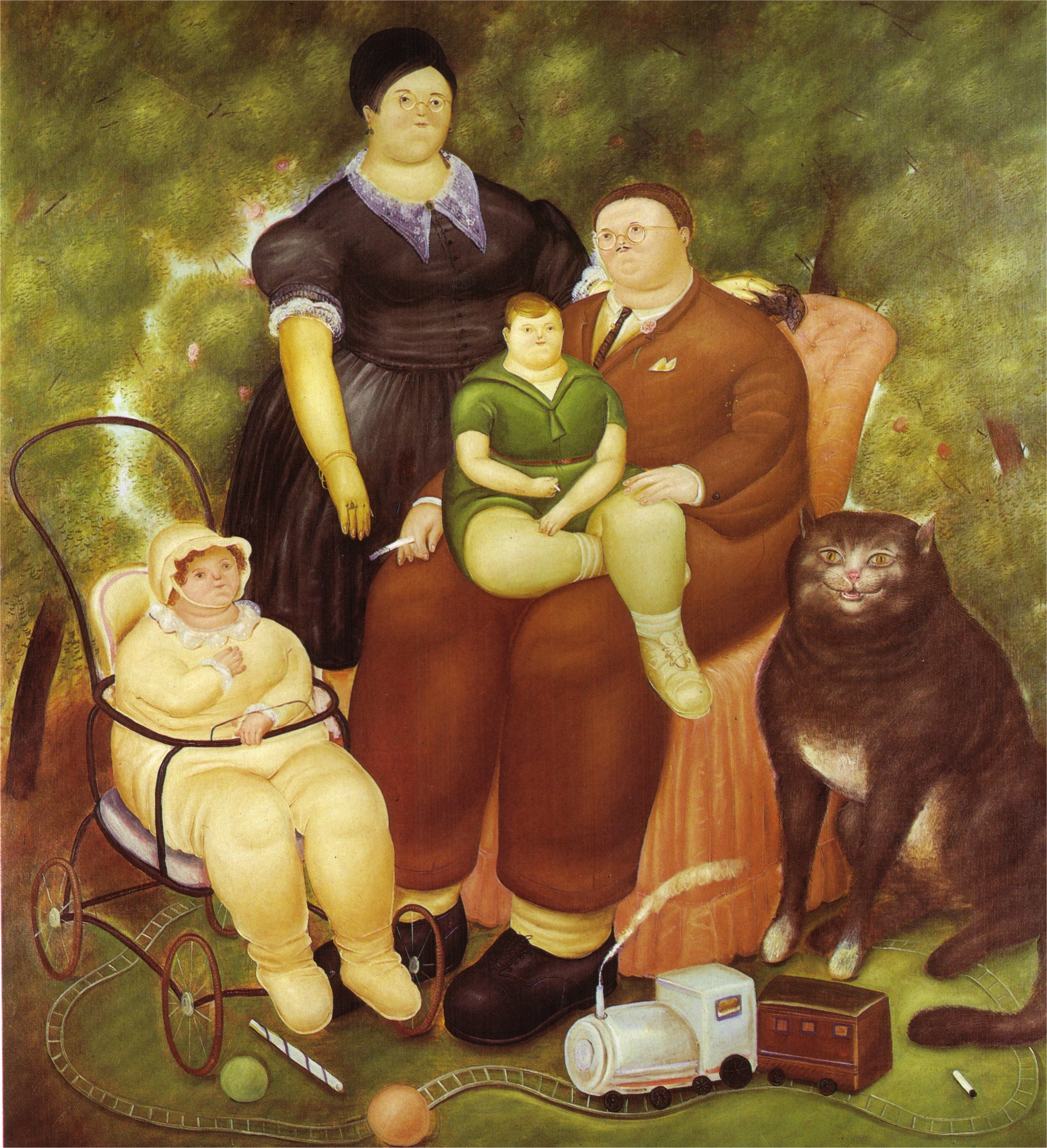 Family Scene - Fernando Botero作品,无水印高清图 - 麦田艺术