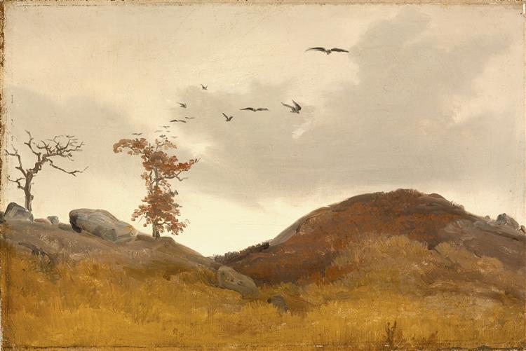 Landscape with Crows - Karl Lessing