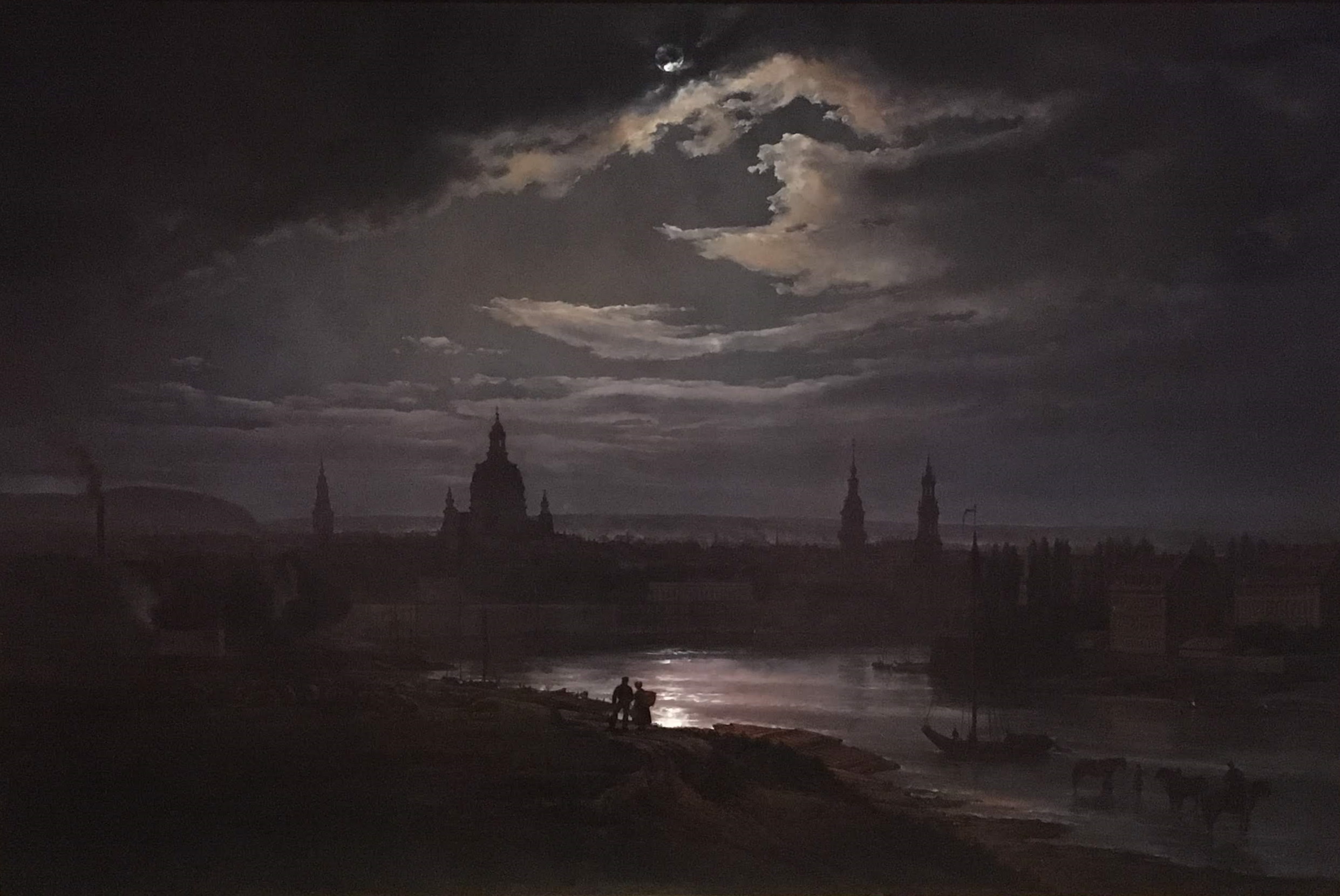 Dresden in moonlight johan christian dahl 