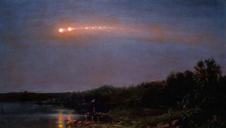 The Meteor of 1860 Frederic Edwin Church作品,无水印高清图 麦田艺术