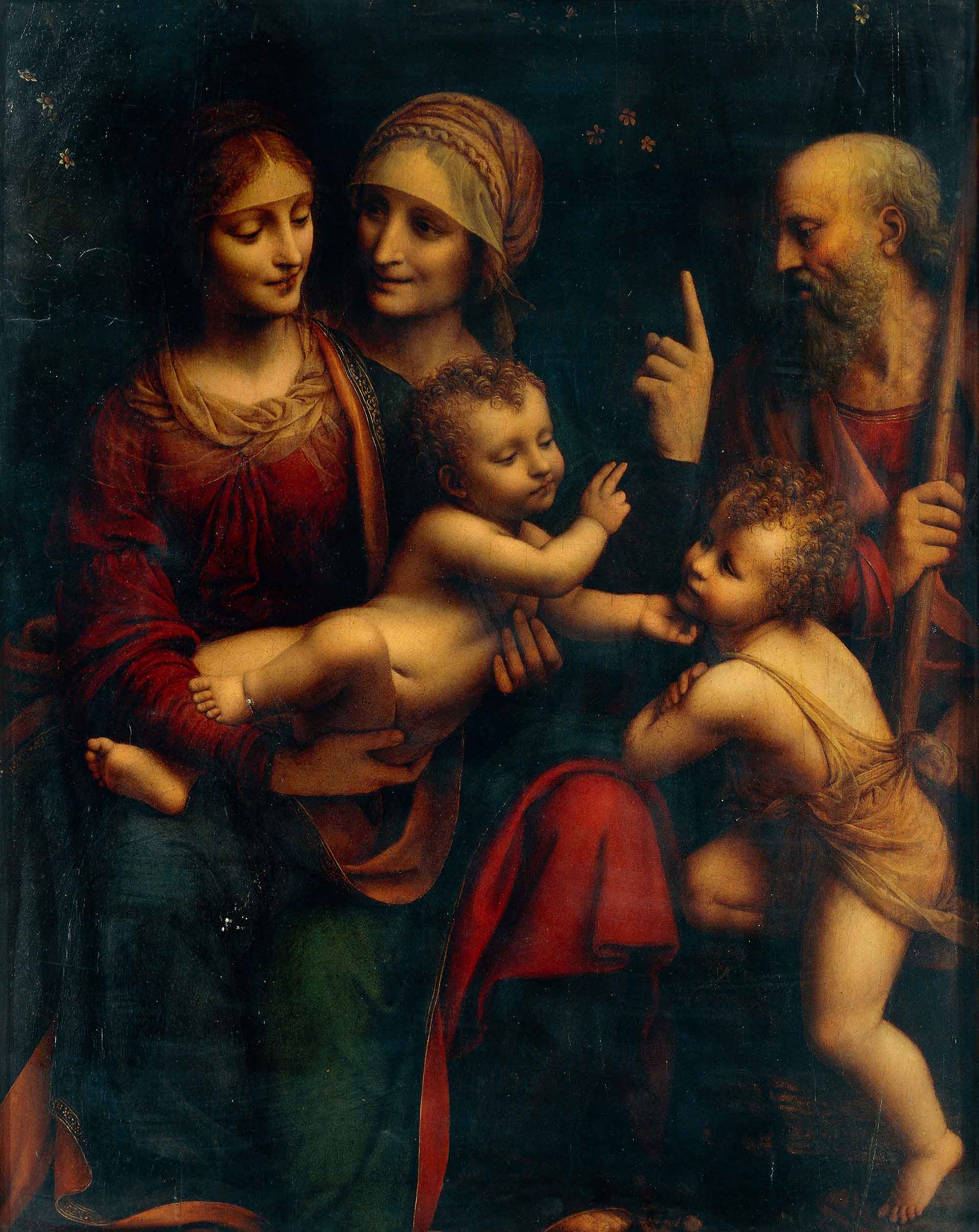 The Holy Family with Saints Anne and John - Bernardino Luini