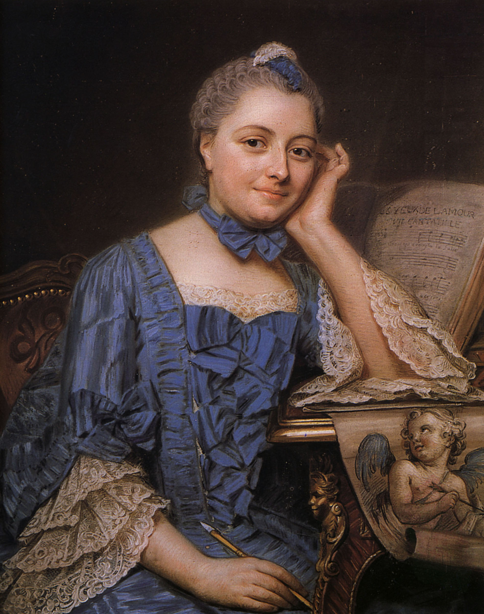 Marie Fel with eyes full of love - Maurice Quentin de La Tour作品,无水印高清图 ...