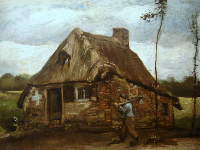Cottage with Peasant Coming Home | 梵高