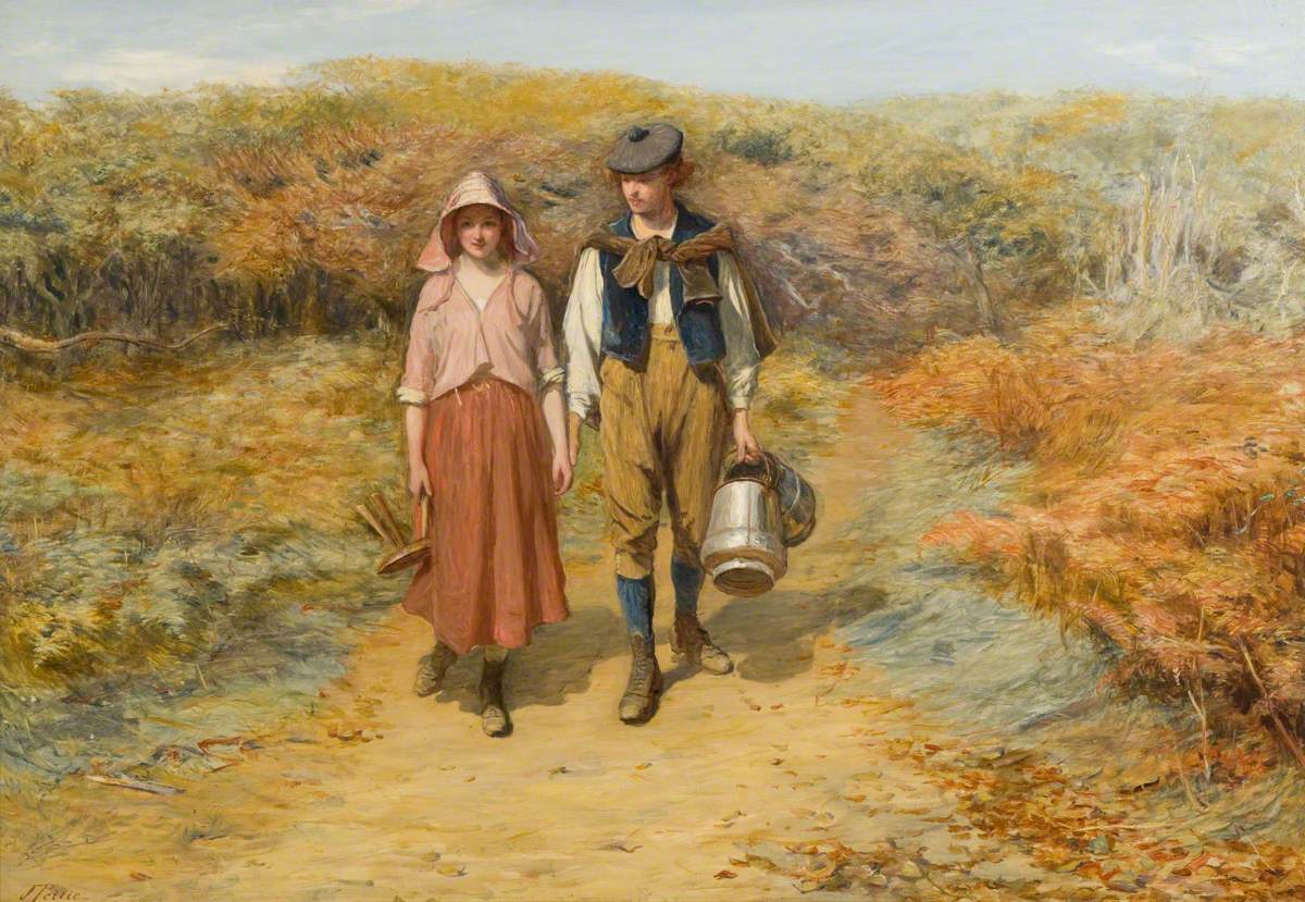To the Fields I Carried Her Milking Pails, 1872 - John Pettie