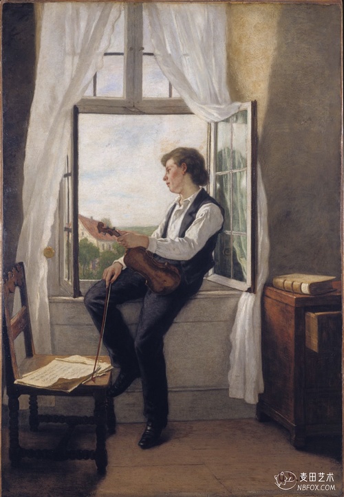 The Violinist by the Window | Otto Scholderer