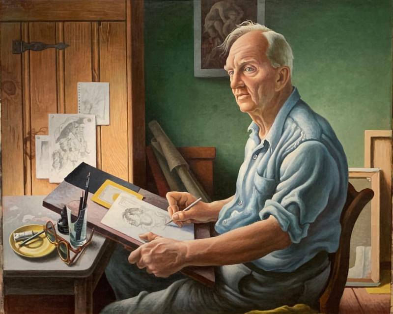 Denys Wortman Paints Thomas Hart Benton - Thomas Hart Benton作品,无水印高清图 ...