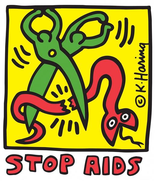 stop aids, 1989 - keith haring