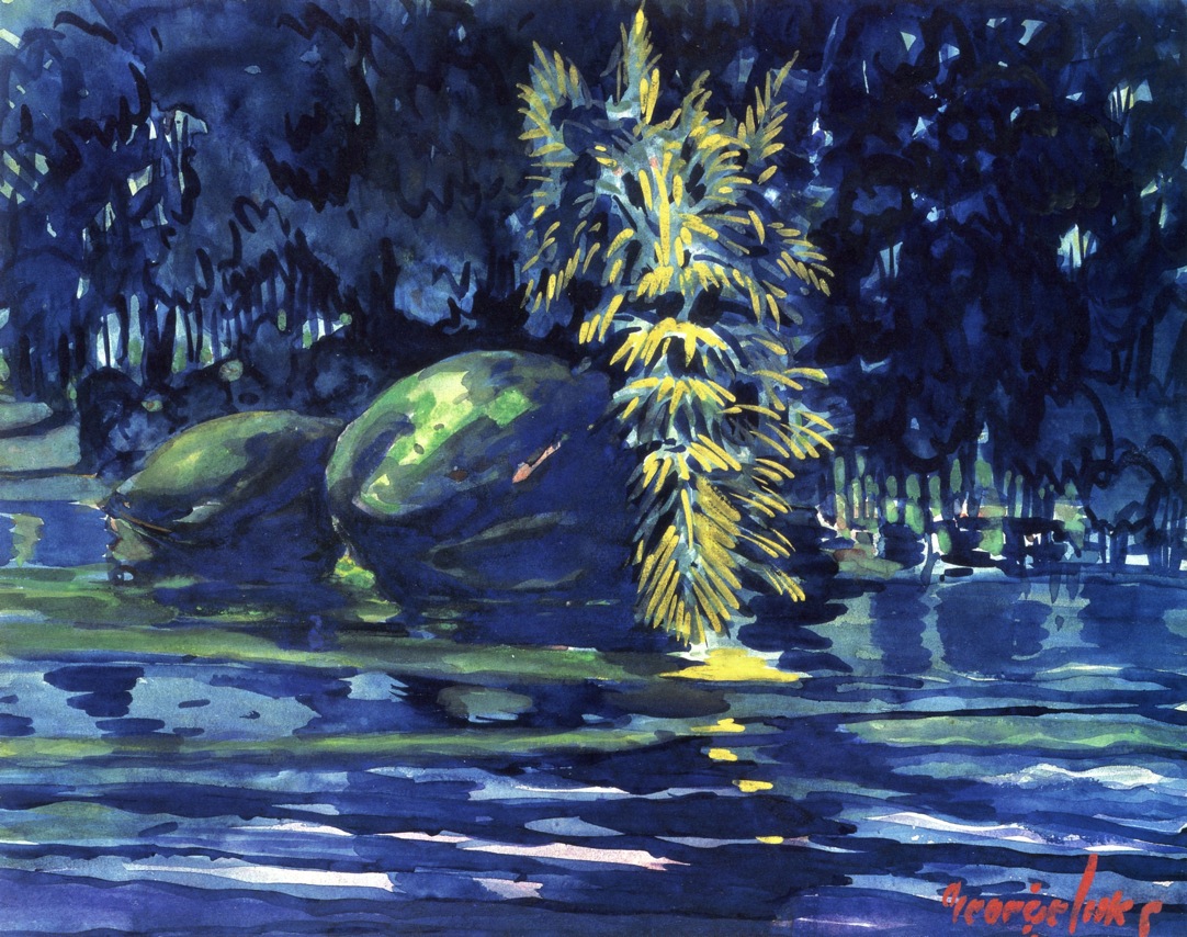 Boulders on a Riverbank - George Luks 作品高清大图 - 麦田艺术